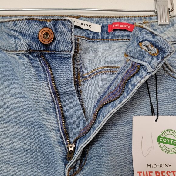 Celebrity Pink Mid-Rise Distressed Girlfriend Denim Jeans Size 20 - Picture 3 of 8